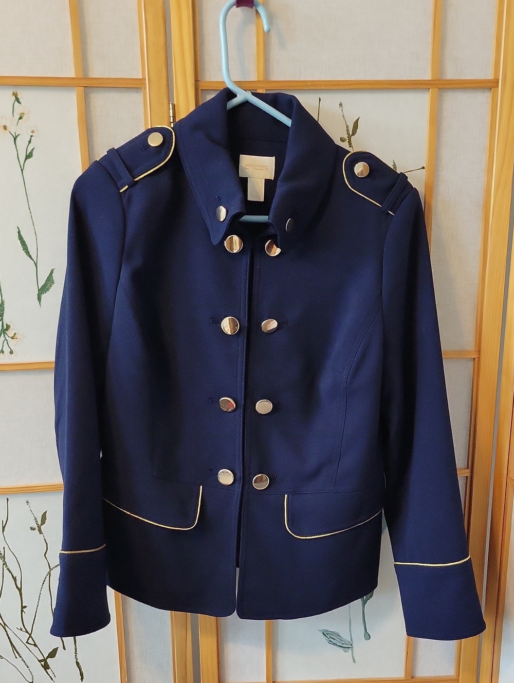 * Chico's military inspired Navy blue blazer *